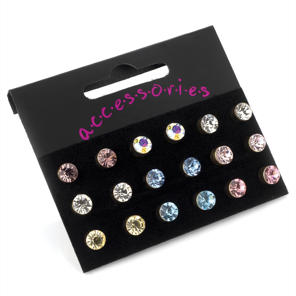 ASOS DESIGN 2-pack stud earrings set with crystal in silver tone | ASOS